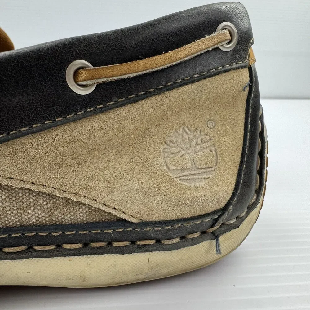Timberland Men’s Annapolis 2I Leather Boat Shoes Blue Size 12 M Moc Toe